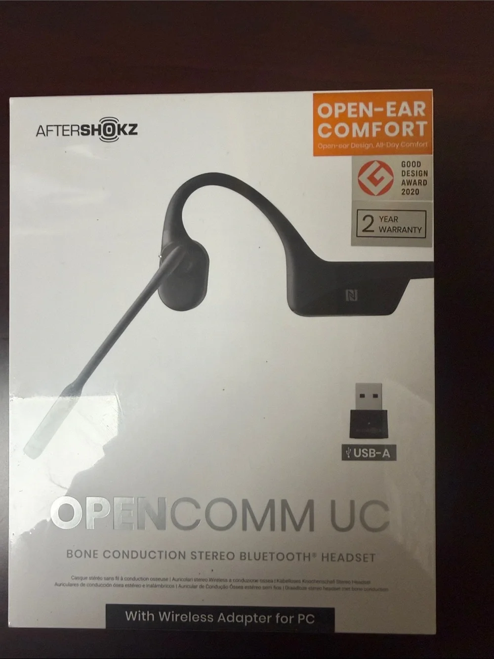 AfterShokz OpenComm UC Bone Conduction Bluetooth Headset - Black